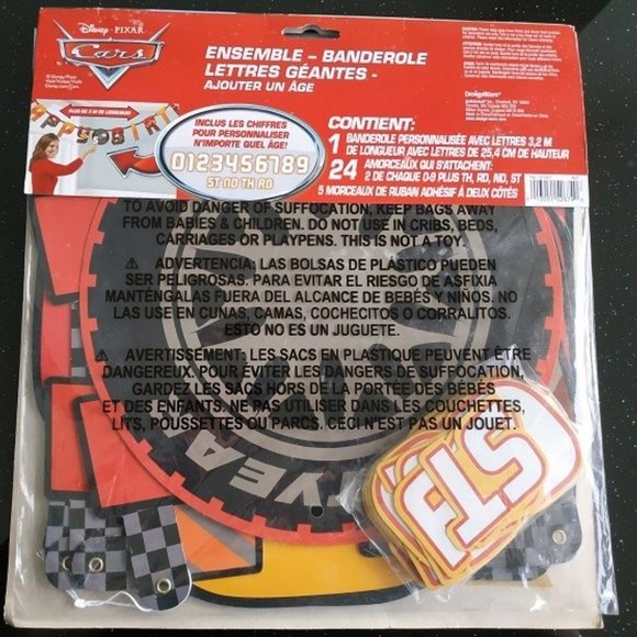 Disney Cars Add an Age Birthday Banner NEW - Picture 2 of 3